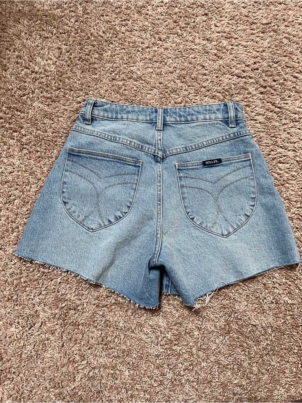 ROLLA'S Original Light Blue High-Rise Frayed Denim Shorts - Picture 6 of 9